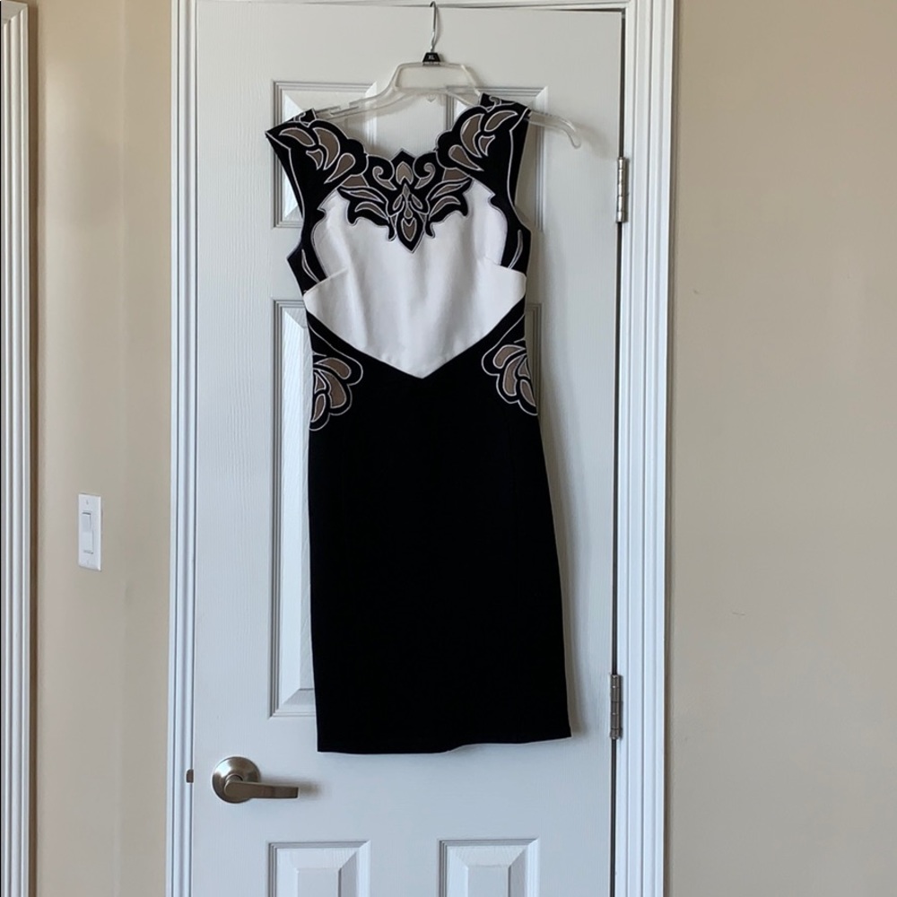 Mystic Black and white fitted dress